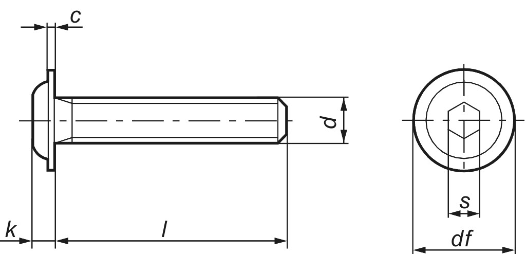 ISO 7380-2 M8x20 with I-6kt 010.9 zinc-plated